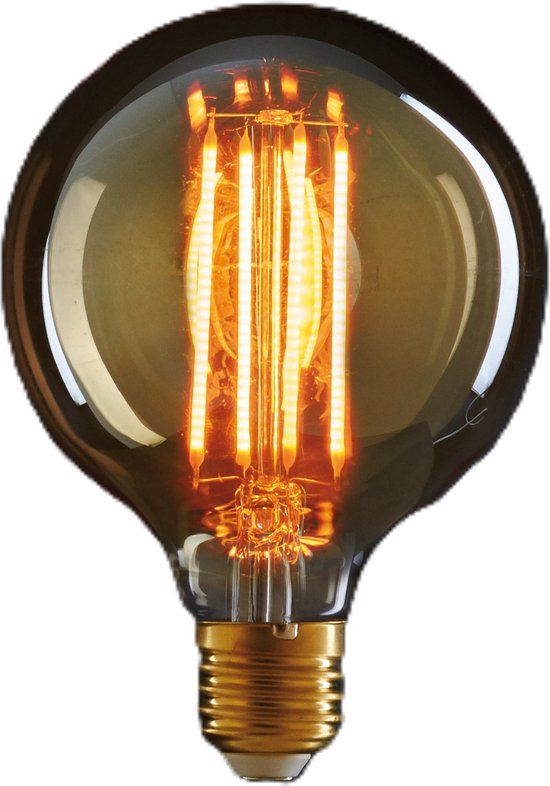 Anna's Collection LED Retro Gloeilamp - Oranje Glas - E27 - 2W - Warm Wit Licht - 135 x 95 mm
