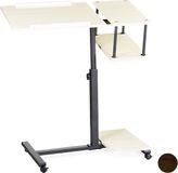 Merkloos Relaxdays Laptoptafel op wieltjes XL - Verstelbaar - Crème