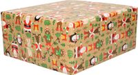 Bellatio Decorations Luxe Kerst inpakpapier - cadeaupapier - 3x rollen - beige - Kerst sfeer kinderen - 250 x 70 cm