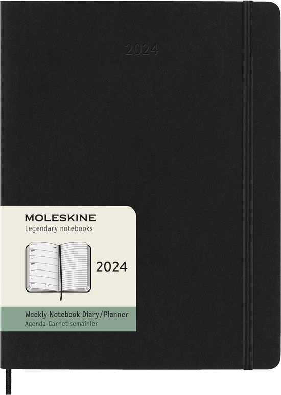 Moleskine 12 Maanden Agenda 2024 - Wekelijks XL Zwart