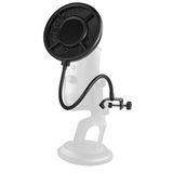 NEEWER Popfilter voor microfoon van metaal, winddicht schuimrubberen isolatiescherm voor zeslaagse microfoon met flexibele arm voor podcast-streaming, live, dubbele zang, opnames, muziekstudio, MS044