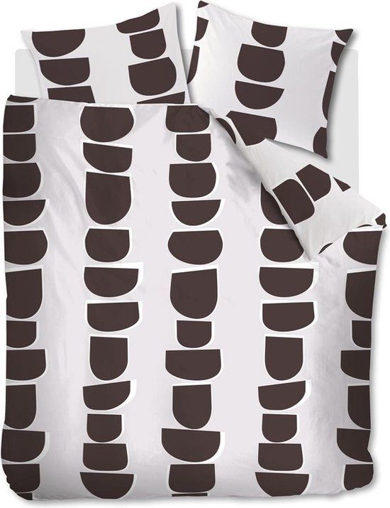 Vtwonen Moons dekbedovertrek - Lits-jumeaux - 240x200/220 cm - Bruin