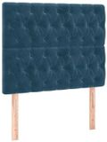 vidaXL Hoofdbord donkerblauw fluweel 100x7x118/128 cm