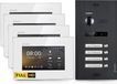 Balter EVO HD-videosysteem voor deurbellen, geschikt voor 4 appartementen/huizen, met 4 monitoren, zwart