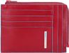 Piquadro Blue Square Zipper Coin Pouch RFID Rosso Rood Blauw