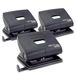 Rapesco 1757 ECO 2-Gaats Perforator, 22 Vel Perforatiecapaciteit, 3 Stuks | Business Pack, Zwart