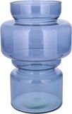 Bellatio Design Vase - bleu transparent verre recyclé - 17 x 25 cm - vase