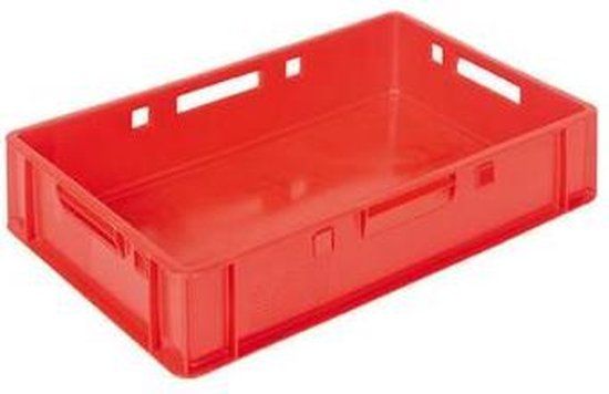 Horeca Products Professional Euronorm vleeskrat - 21 l - rood - 60x40x12.5 cm