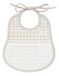Filet - Beige baby slabbetje met ruitpatroon van piqué katoen, Made in Italy, 24 x 20 cm