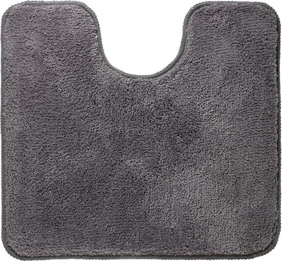 Sealskin Angora Toiletmat - 55x60 cm - Donkergrijs - Polyester - Shaggy