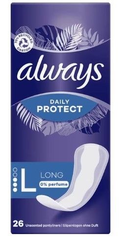 Always Daily Protect Long Panty Liners - 26 Count