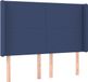 vidaXL Hoofdbord met randen 147x16x118/128 cm stof blauw