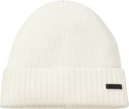Hugo Boss BOSS Fati muts wol - heren muts met omslag - wit