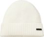 Hugo Boss BOSS Fati muts wol - heren muts met omslag - wit