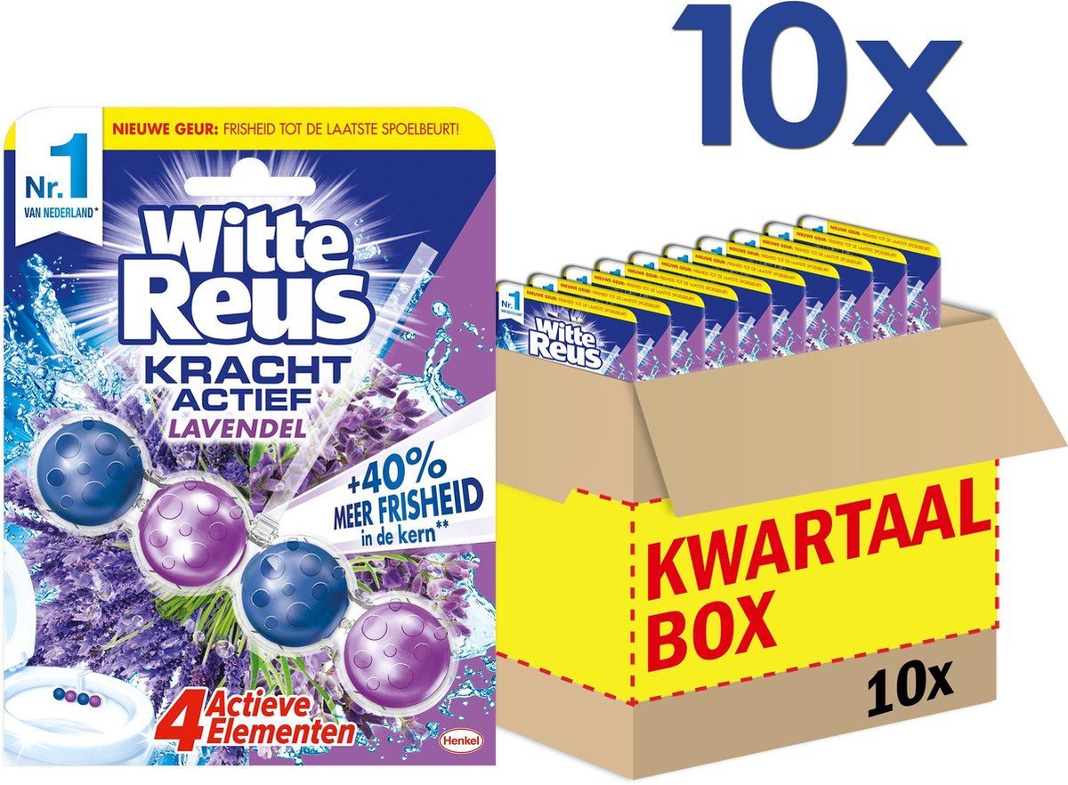 Witte-Reus Kracht Actief Lavendel Toiletblok - WC Blokjes Voordeelverpakking - 10 Stuks