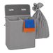 Relaxdays Wasmand 2 compartiments - 100 litres - bambou - gris