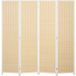 Paravent en bois séparateur de pièce cloison de séparation pliable 4 panneaux 180 x 180 cm bois naturel