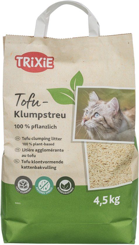 Trixie Tofu Kattenbakvulling 4.5kg - Plantaardig, Stofarm en Absorberend - Biologisch Afbreekbaar