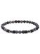 Lucardi - Heren Stainless steel armband met grijze stenen - Armband - Staal - Zilverkleurig - 19 cm