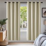 Deconovo Warmte-isolerende Verduisteringsgordijnen, Donkerbeige, 2 Stuks