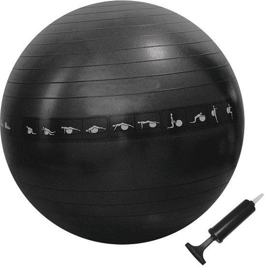 RS Sports Fitnessbal anti burst - Ã˜ 65 cm - Zwart