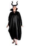 Maleficient Witch costume disguise kit fancy dress girl woman adult (One size) cloak and headgear with horns