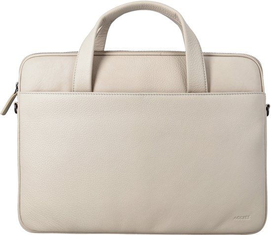 Accezz Leren Laptoptas tot 16 inch - Beige