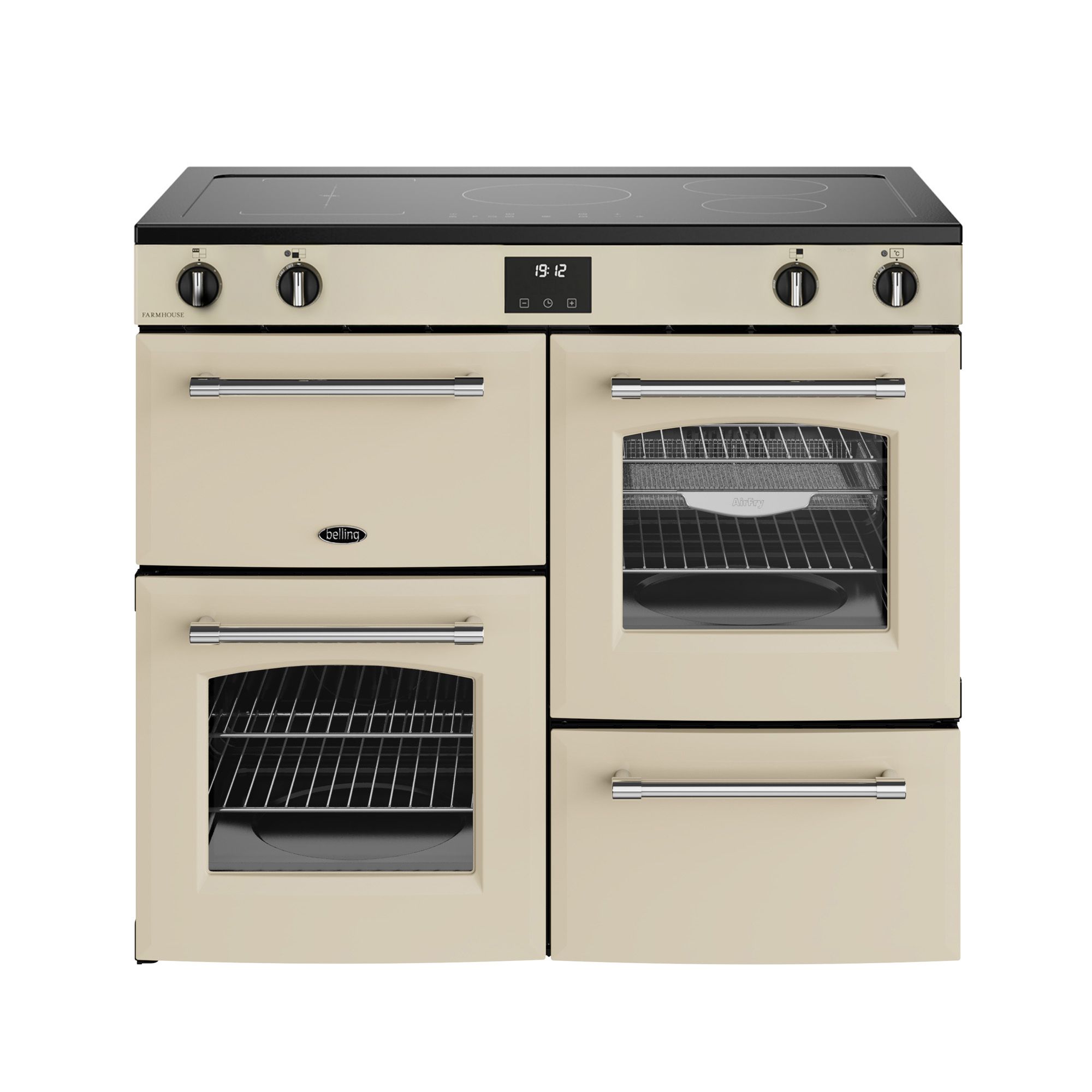 Belling 444411833 Range Cooker - Cream - Electric Induction Hob - 5 Zones