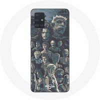Maniacase Samsung Galaxy A71 Hoesje Game of Thrones Seizoen 8 De IJzeren Troon Poster Karakters Grijze Achtergrond