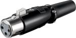Goobay XLR 3-pins (v) connector met rubberen trekontlasting / zwart