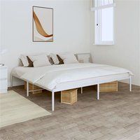vidaXL Cadre de lit métal blanc 193x203 cm