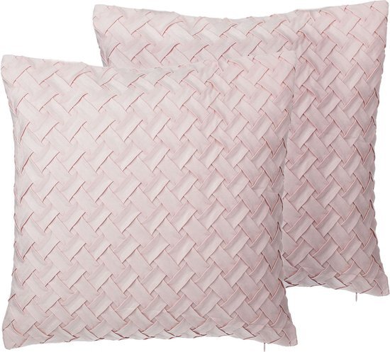 Beliani tithonia - sierkussen-roze-polyester