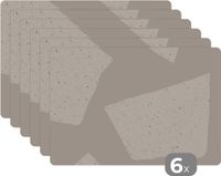 KitchenYeah Placemat Set - Terrazzo Pattern - Pastel - 45x30cm - 6 Pieces - Vinyl