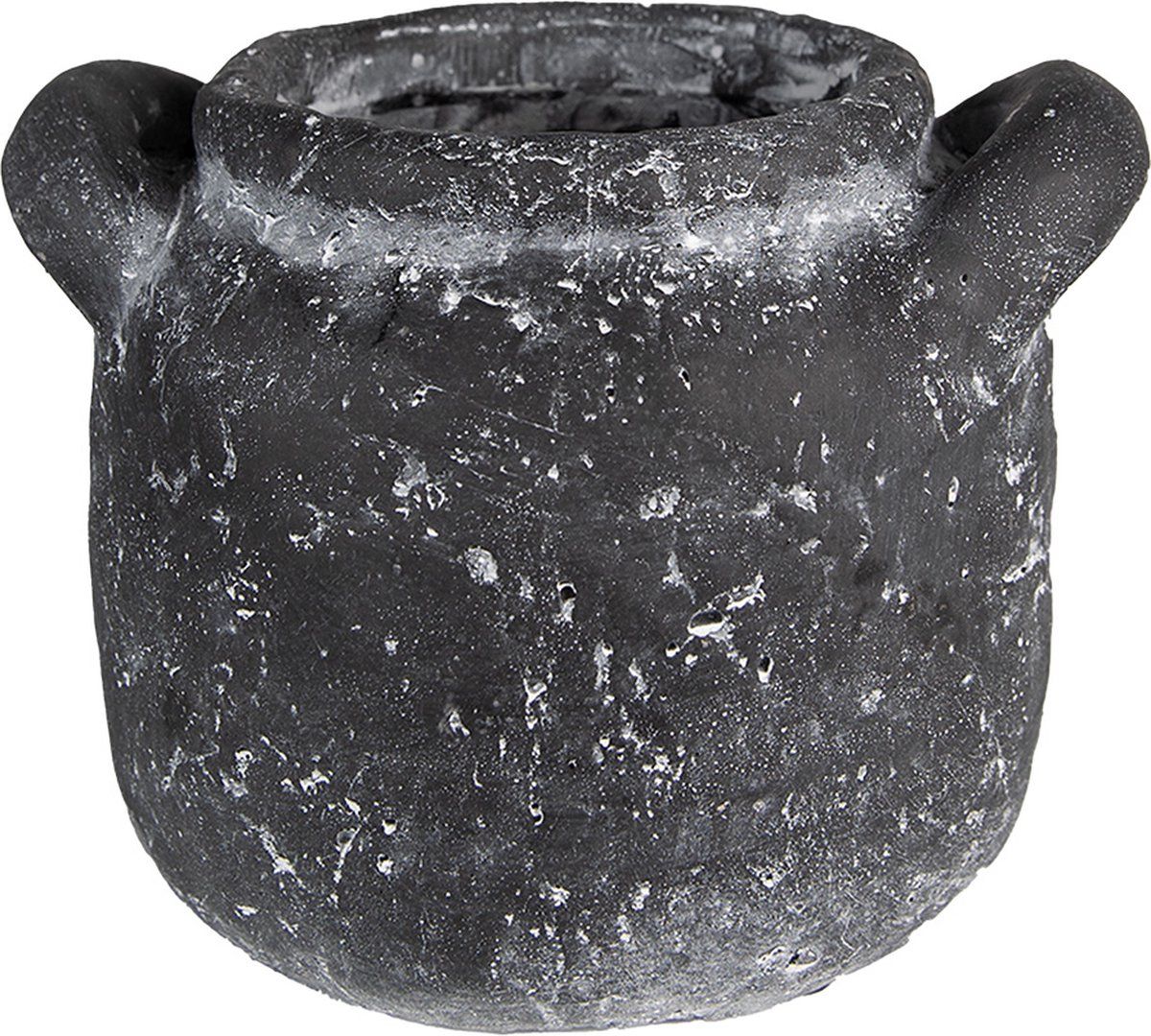 Clayre & Eef Bloempot 13x11x9 cm Grijs Steen Rond | Woondecoratie | 8717459948235