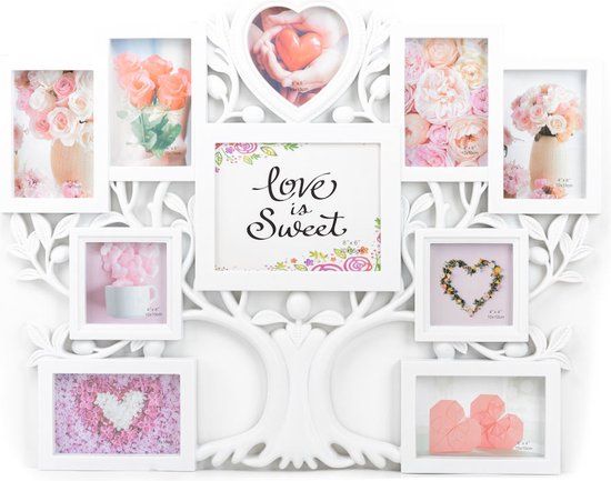 Fotolijst Collage 10 Foto's - Wit - Verschillende Maten