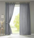Gardinenbox 2-delige set gordijnen sjaal lussen »Berlin« HxB 225 x 140 cm grijs ondoorzichtig microsatijn lichtdoorlatend plooiband effen mat