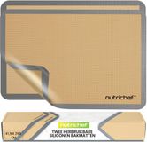 NutriChef Siliconen Bakmatten - 2-delig - Grijs - 42 x 29,5 cm