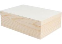 Houten kist van massief grenenhout om te decoreren, 25 x 19 x 7 cm