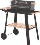 Houtskool Barbecue met Wielen - Zwart - 98 cm