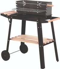 Houtskool Barbecue met Wielen - Zwart - 98 cm