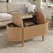 OKWISH Salontafel – Verstelbaar Tafelblad – Opbergruimte Voor Woonkamer – MDF Eikenkleur – 100x48x53,5 Cm