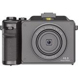 Aiorber Digitale camera 3,0 inch, dubbele lens, 48 MP, 4K-video, 18x zoom, beeldstabilisatie, compact, grijs