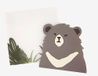 Dailylike Kaart Aziatische dieren zwart beer 10 x 21,3 cm met semi-transparante envelop 12 x 11,5 cm