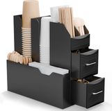 ACROPAQ Koffie organizer met 2 laden en 10 vakken - Zwart