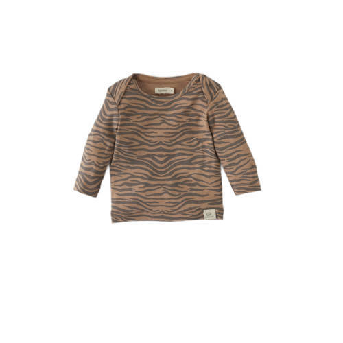 Babyface Babyface newborn baby longsleeve met zebraprint bruin