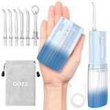 OOZZ Pocket Flosser, draagbare reiswaterflosser, 150 ml tank & USB-oplaadbaar ontwerp, draadloze monddouche voor tanden met 5 drukmodi, 6 vervangbare tips, OZ-7212