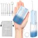 OOZZ Pocket Flosser, draagbare reiswaterflosser, 150 ml tank & USB-oplaadbaar ontwerp, draadloze monddouche voor tanden met 5 drukmodi, 6 vervangbare tips, OZ-7212