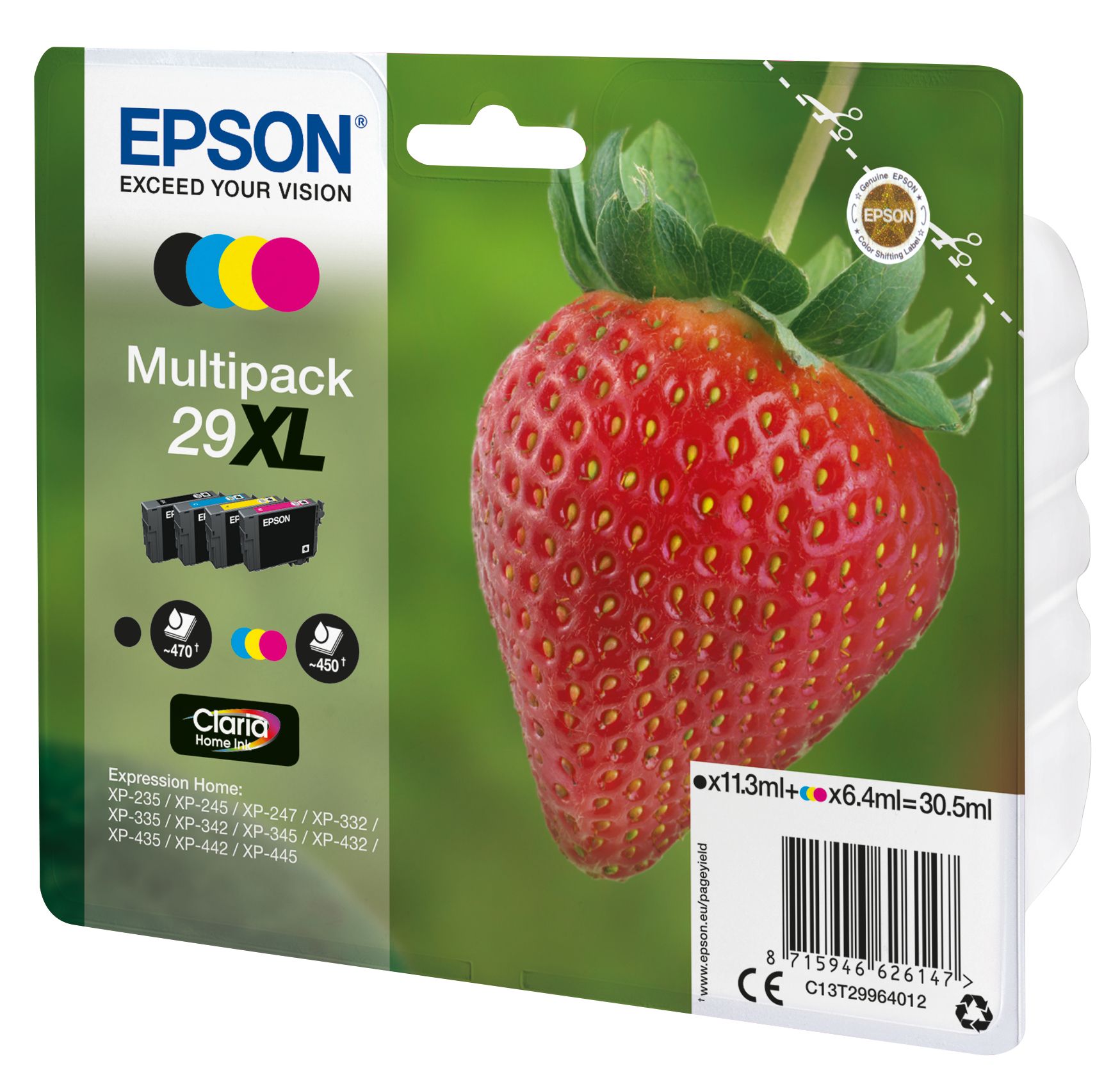 Epson 29XL Claria Home Ink Multipack - Black, Cyan, Magenta, Yellow - Original
