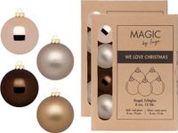 Inge-glas Inge Christmas Goods Kerstballen - 24 stuks - Bruine tinten - Glas - 8 cm