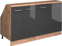 Vicco R-Line Keukenkast voor schuine wand – 140 cm Set van 2 kastrompen 60 cm diepte Antraciet Hoogglans